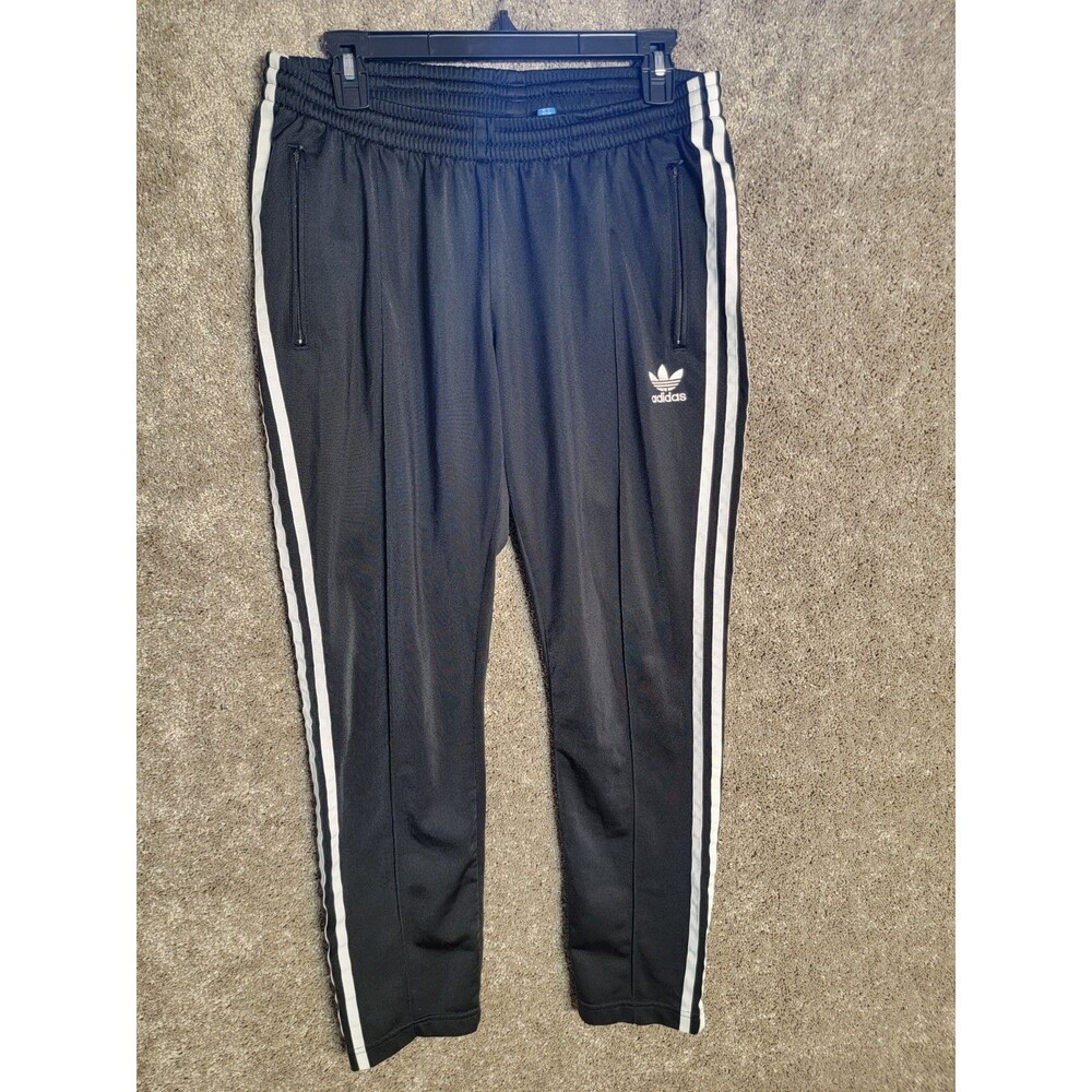Adidas Stripped Workout Pants Black & White ~ Women's Size Large